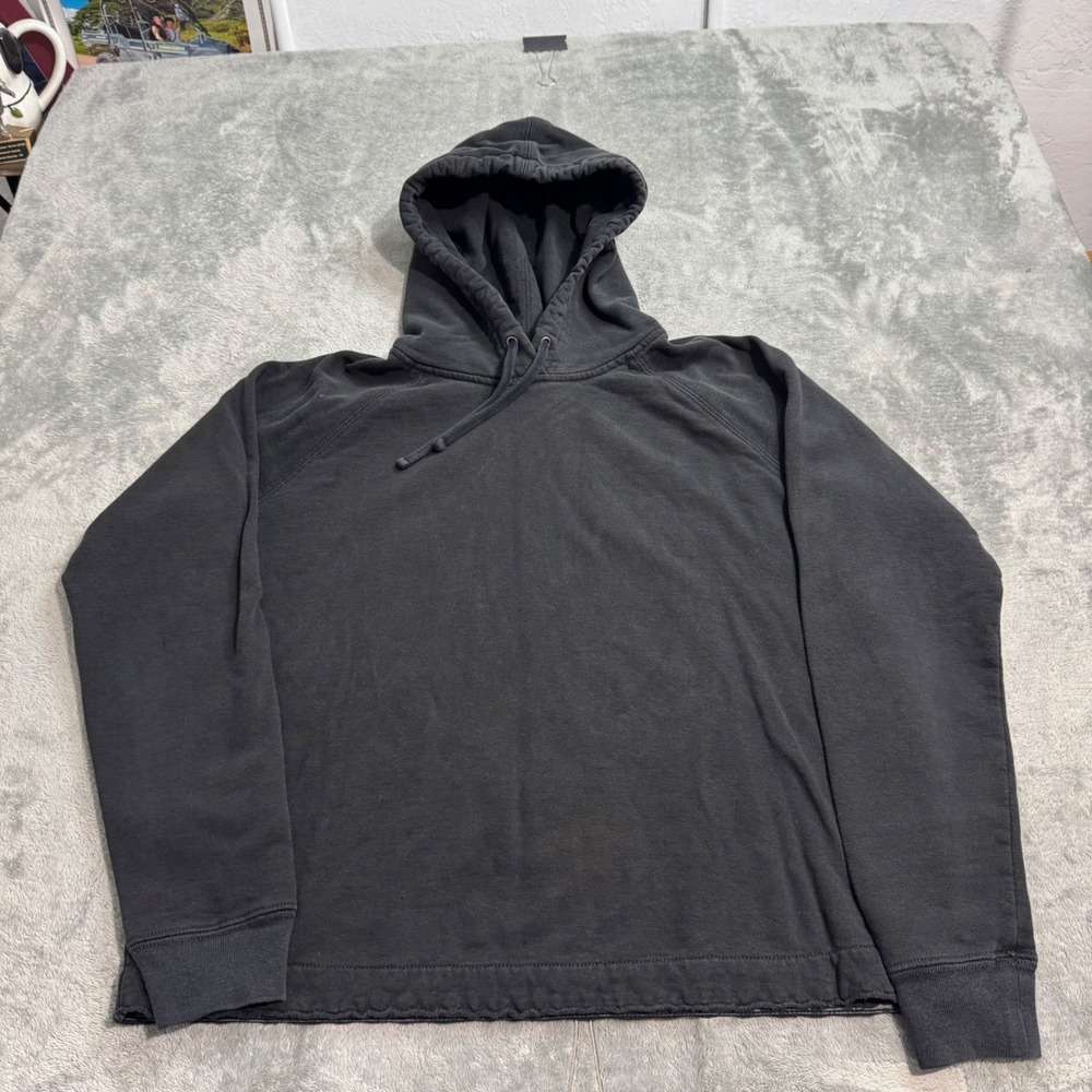 James Perse Los Angeles Black Cotton Raglan Hoodie WVCF3553 Size 1